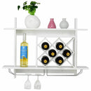 Wall Mount Wine Rack Organizer with Glass Holder Storage Shelf by LJGDeals