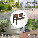 Patio Garden Bench with Powder Coated Steel Frame by LJGDeals