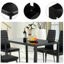 5 Pieces Metal Frame and Glass Tabletop Dining Set by LJGDeals