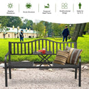 Patio Garden Bench Steel Frame with Adjustable Center Table by LJGDeals