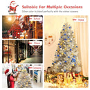 7.5 Ft Hinged Unlit Artificial Silver Tinsel Christmas Tree by LJGDeals