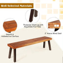Set of 2 Patio Acacia Wood Dining Benches by LJGDeals
