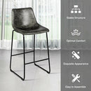 Set of 2 Bar Stool Faux Suede Upholstered Chairs by LJGDeals