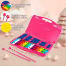 25 Notes Kids Glockenspiel Chromatic Metal Xylophone-Pink by LJGDeals