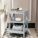 3-Tier Nightstand End Table with X Design Storage by LJGDeals
