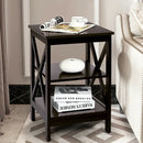 3-Tier Nightstand End Table with X Design Storage by LJGDeals