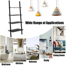 Multipurpose 4-Tier Industrial Leaning Wall Bookcase with Metal Frame by LJGDeals