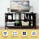 Wooden TV Stand Entertainment for TVs up to 55 Inch with X-Shaped Frame by DirectDeals