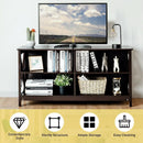 Wooden TV Stand Entertainment for TVs up to 55 Inch with X-Shaped Frame by LJGDeals