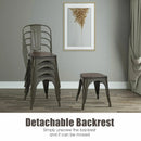 4 Pieces Tolix Style Metal Dining Side Chair Stackable Wood Seat by LJGDeals