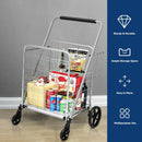 Heavy Duty Folding Utility Shopping Double Cart-Silver by LJGDeals
