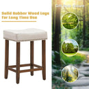 Set of 2 Nailhead Saddle Bar Stools 24 Inch Height by LJGDeals