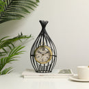 12"H Garden Birdcage Design Vintage Mantel Clock (Black) by JHY DESIGN