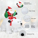 6.5 Feet Christmas Inflatable Santa Riding Polar Bear with Shaking Head LED Lights by LJGDeals