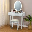Touch Screen Vanity Makeup Table Stool Set with Lighted Mirror by LJGDeals