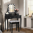 Vanity Dressing Table Set with 10 Dimmable Bulbs and Cushioned Stool by LJGDeals