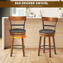 30.5 Inch 360-Degree Swivel Stools with Leather Padded Seat by LJGDeals