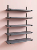 Wood Wall Shelves 15.8” with Metal Brackets – Rustic Floating Shelves | 5/8 Pack by 2Dropme