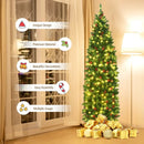 6.5 Feet Pre-lit Hinged Pencil Christmas Tree by LJGDeals