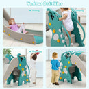 4-in-1 Kids Climber Slide Play Set with Basketball Hoop-Green by LJGDeals