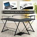 L-Shaped Desk Reversible Corner Computer Desk with Movable Shelf and CPU Stand by LJGDeals