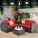 4 Pieces Outdoor Patio Rattan Furniture Set with by LJGDeals