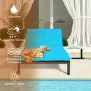 2-Person Patio Rattan Lounge Chair with Adjustable Backrest-White by DirectDeals