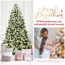 7.5 Feet Pre-Lit Premium Snow Flocked Hinged Artificial Christmas Tree with 550 Lights by LJGDeals