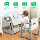 2 in 1 Kids Easel Table and Chair Set with Adjustable Art Painting Board by LJGDeals