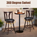 Set of 2 Swivel Bar stool 24 Inch Counter Height Leather Padded Dining Kitchen Chair by LJGDeals
