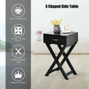 Design Sofa Side Table with X-Shape Drawer for Living Room Bedroom by LJGDeals