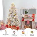 6 Feet Hinged Unlit Artificial Silver Tinsel Christmas Tree with Metal Stand by LJGDeals