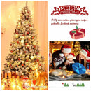 7.5 Feet Snow Flocked Artificial Christmas Tree Hinged with 1346 Tip and Foldable Base by LJGDeals