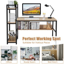 59-Inch Computer Desk Home Office Workstation 4-Tier Storage Shelves