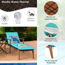 3 Pieces Portable Patio Cushioned Rattan Lounge Chair Set with Folding Table by LJGDeals