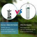 3-in-1 Metal Hanging Wild Bird Feeder with 4 Feeding Ports and Perches by LJGDeals