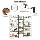 Vintage Triple Wide 5-Tier Bookcase Large Bookshelf Display Storage Shelf by LJGDeals