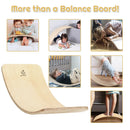 Wooden Wobble Balance Board Kids 35 Inch Rocker Yoga Curvy Board Toy with Felt Layer-Natural by LJGDeals