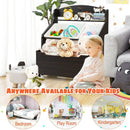 Kids Wooden Toy Storage Unit Organizer with Rolling Toy Box and Plastic Bins by LJGDeals