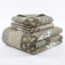 DaDa Bedding Bohemian Olive Brown Moroccan Paisley Floral Filigree Patchwork Cotton Bedspread Set (JHW-885)