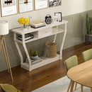 Curved Frame Modern Console Table with Storage Drawer for Entryway by LJGDeals