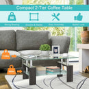 Rectangular Tempered Glass Coffee Table with Shelf by LJGDeals