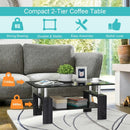 Rectangular Tempered Glass Coffee Table with Shelf by LJGDeals