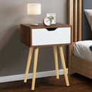 End Side Storage Drawer Nightstand with Solid Wooden Leg by LJGDeals