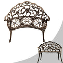 Outdoor Cast Aluminum Patio Bench Antique Rose by LJGDeals