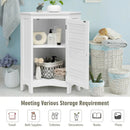 Corner Storage Cabinet Free Standing Bathroom Cabinet with Shutter Door by LJGDeals