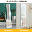 Full Length Frameless Wall Mountable Floor Mirror-White by LJGDeals