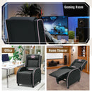 Massage Gaming Recliner Chair with Headrest and Adjustable Backrest for Home Theater by DirectDeals