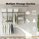 3 to 6 Feet Wall-Mounted Closet System Organizer Kit with Hang Rod-Gray by LJGDeals