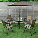 2 Pieces Folding Sling Chairs with Smooth Armrests and Adjustable Back for Patio by LJGDeals
